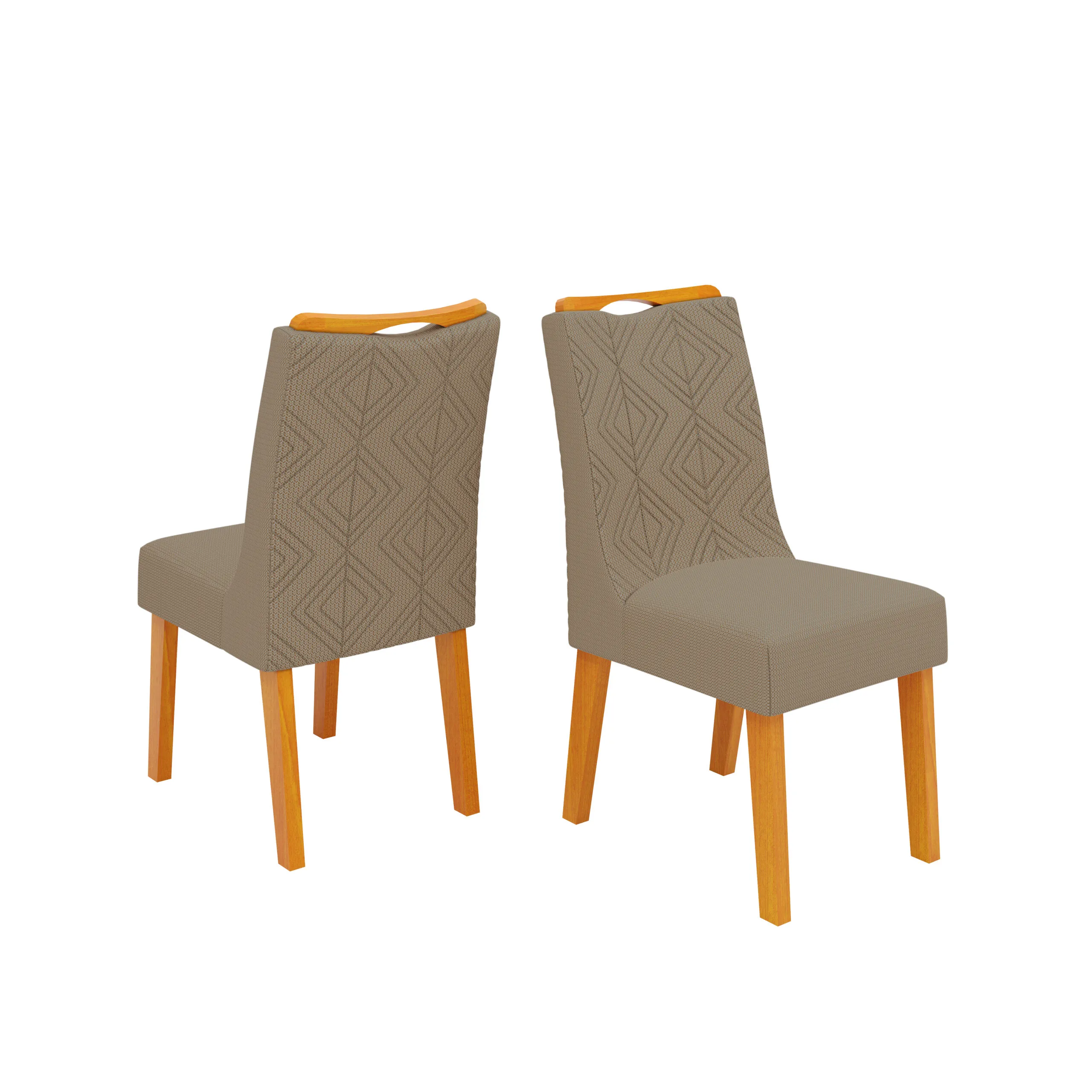 CONJUNTO DE CADEIRA STELA (2 UNIDADES) MADEIRA IPE/LINHO BEGE