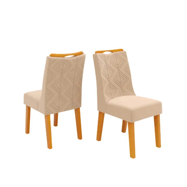 CONJUNTO DE CADEIRA STELA (2 UNIDADES) MADEIRA IPE/VELUDO KRAFT