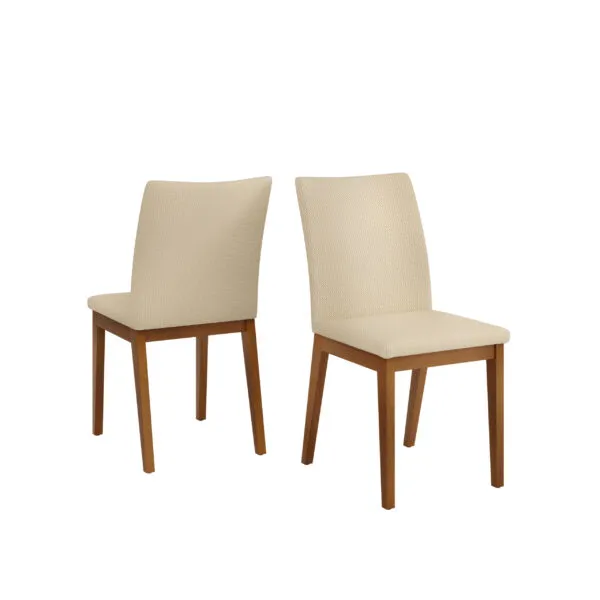 CONJUNTO DE CADEIRA VITORIA (2 UNIDADES) MADEIRA IPE/LINHO NEVE