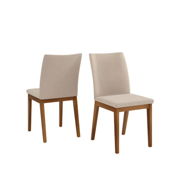 CONJUNTO DE CADEIRA VITORIA (2 UNIDADES) MADEIRA IPE/VELUDO CREME
