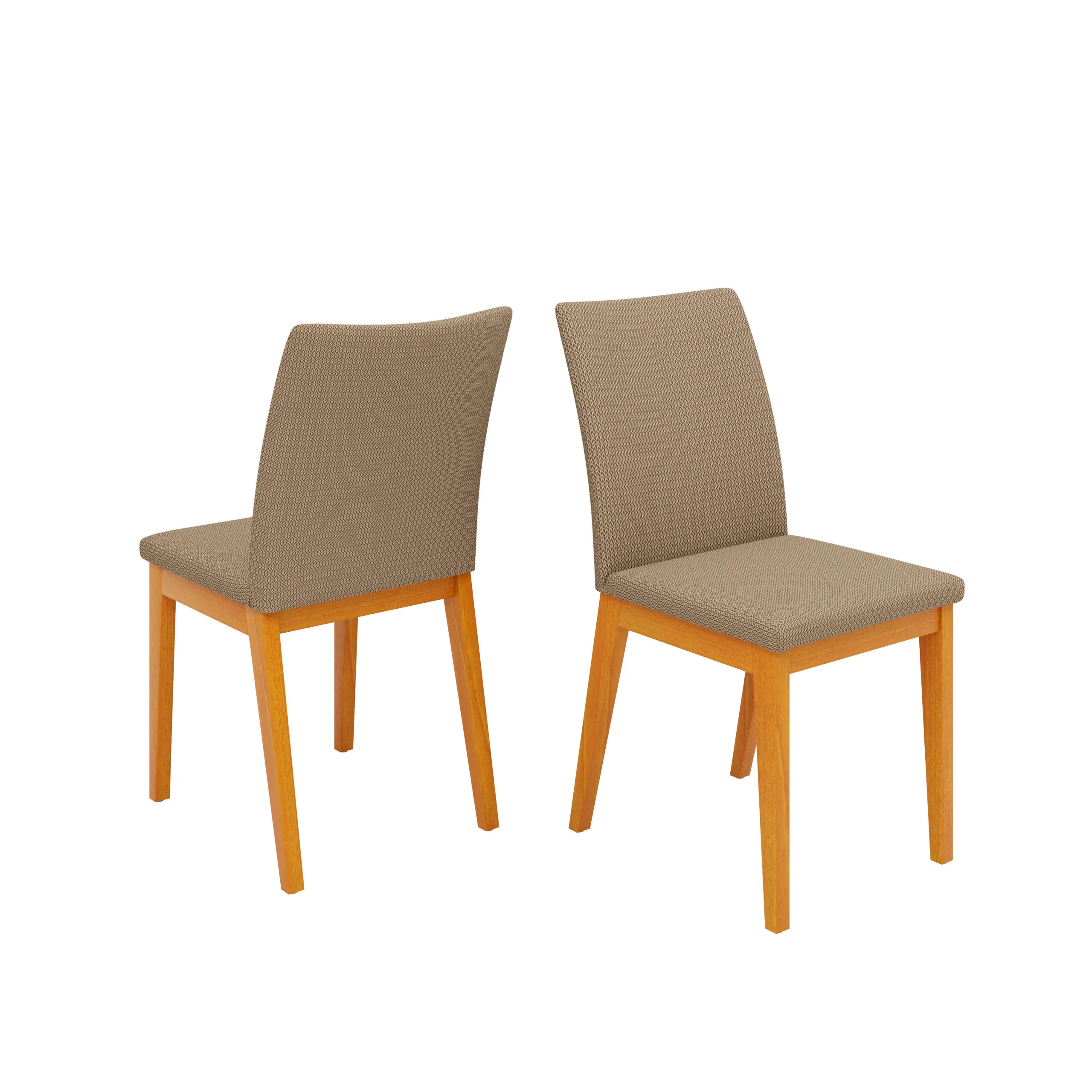 CONJUNTO DE CADEIRA VITORIA (2 UNIDADES) MADEIRA IPE/VELUDO BEGE - Image 2