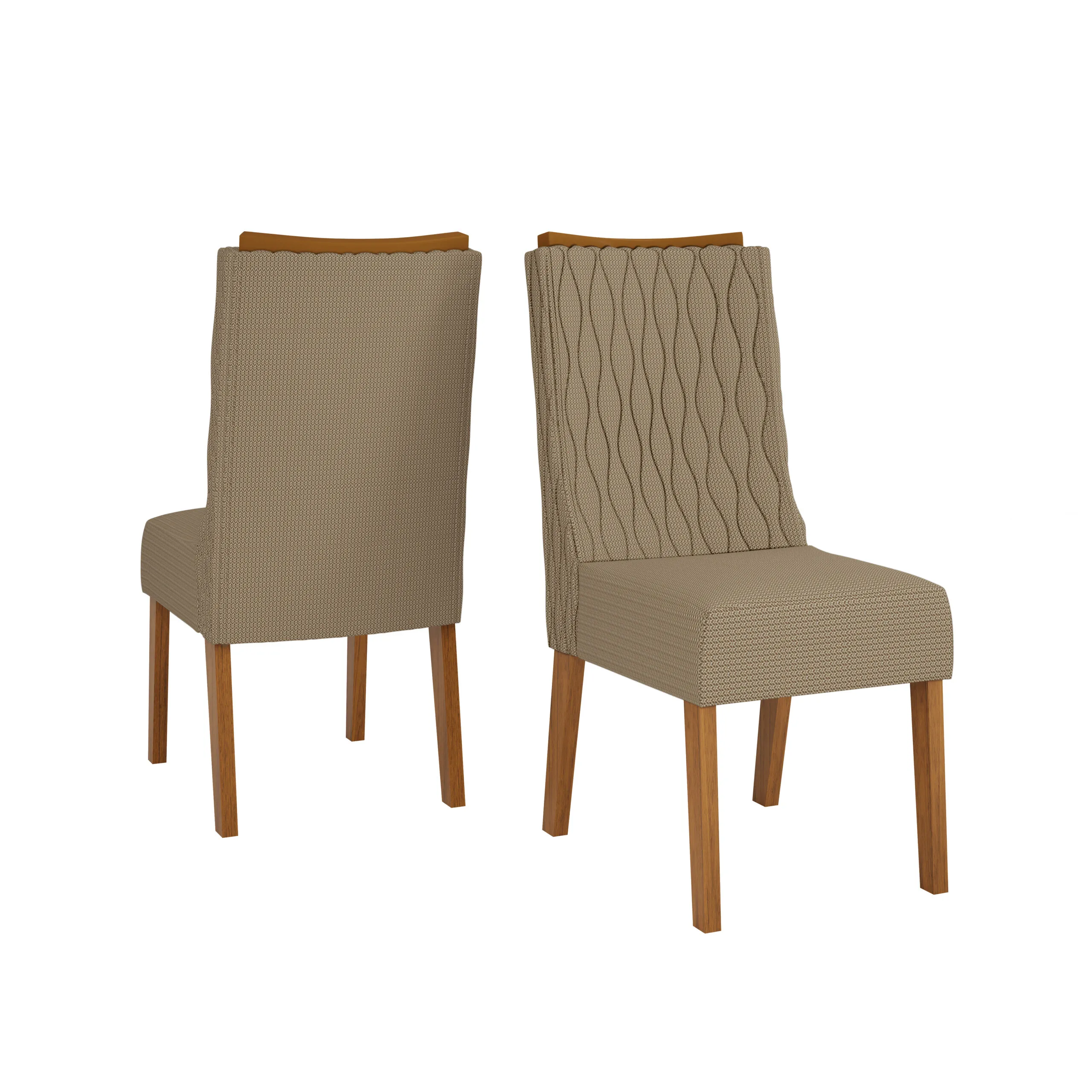 CONJUNTO DE CADEIRA JADE (2 UNIDADES) CEDRO/LINHO BEGE