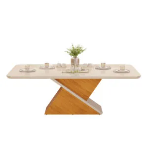 MESA ZAFIRA - TAMPO CHANF. CURVO MAD/VD 2000X1000X30 MM CEDRO/OFF WHITE