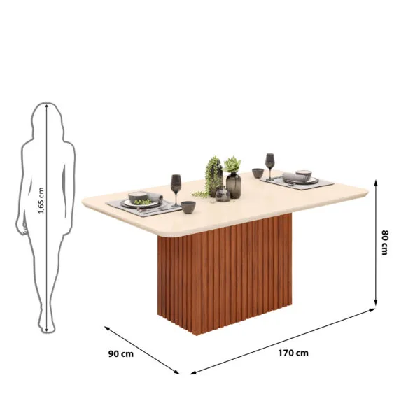 MESA CANES - TAMPO CHANFRADO CURVO 2000X1000X30 MM FREIJO/OFF WHITE - Image 7