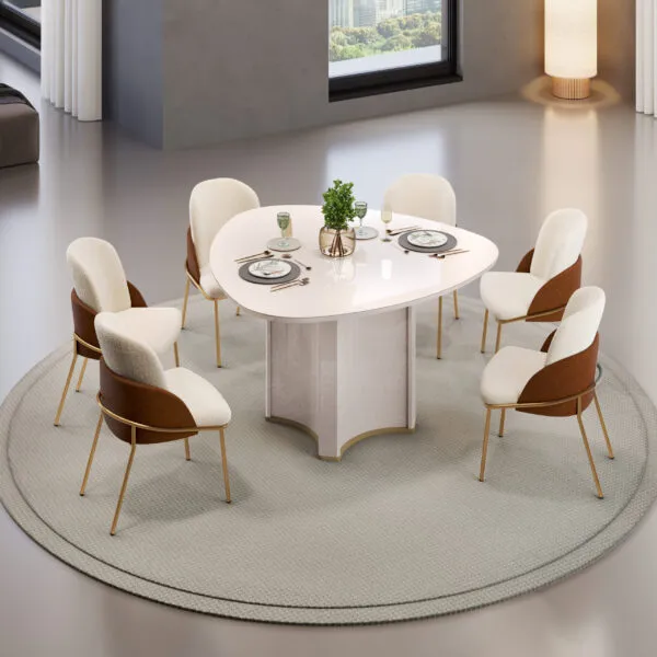 MESA CHANEL - TAMPO CHANF. ORGANICO MAD/VD 1360X1360X30 MM OFF WHITE/OFF WHITE