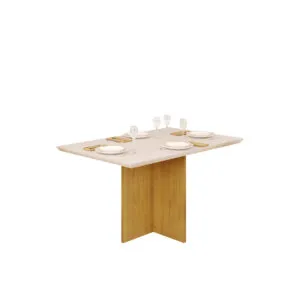 MESA HERA TAMPO CHANFRADO RETO 1200X900X30MM CEDRO/OFF WHITE
