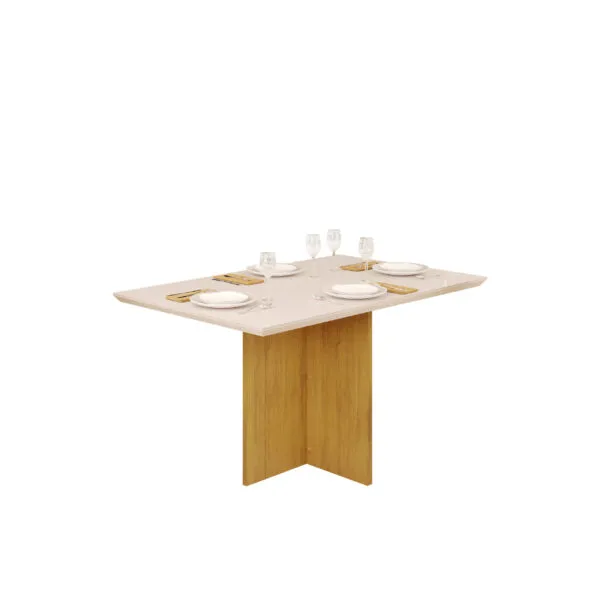MESA HERA TAMPO CHANFRADO RETO 1200X900X30MM CEDRO/OFF WHITE