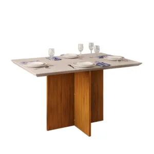 MESA HERA TAMPO CHANFRADO RETO 1200X900X30MM CINZA URBANO/FREIJO