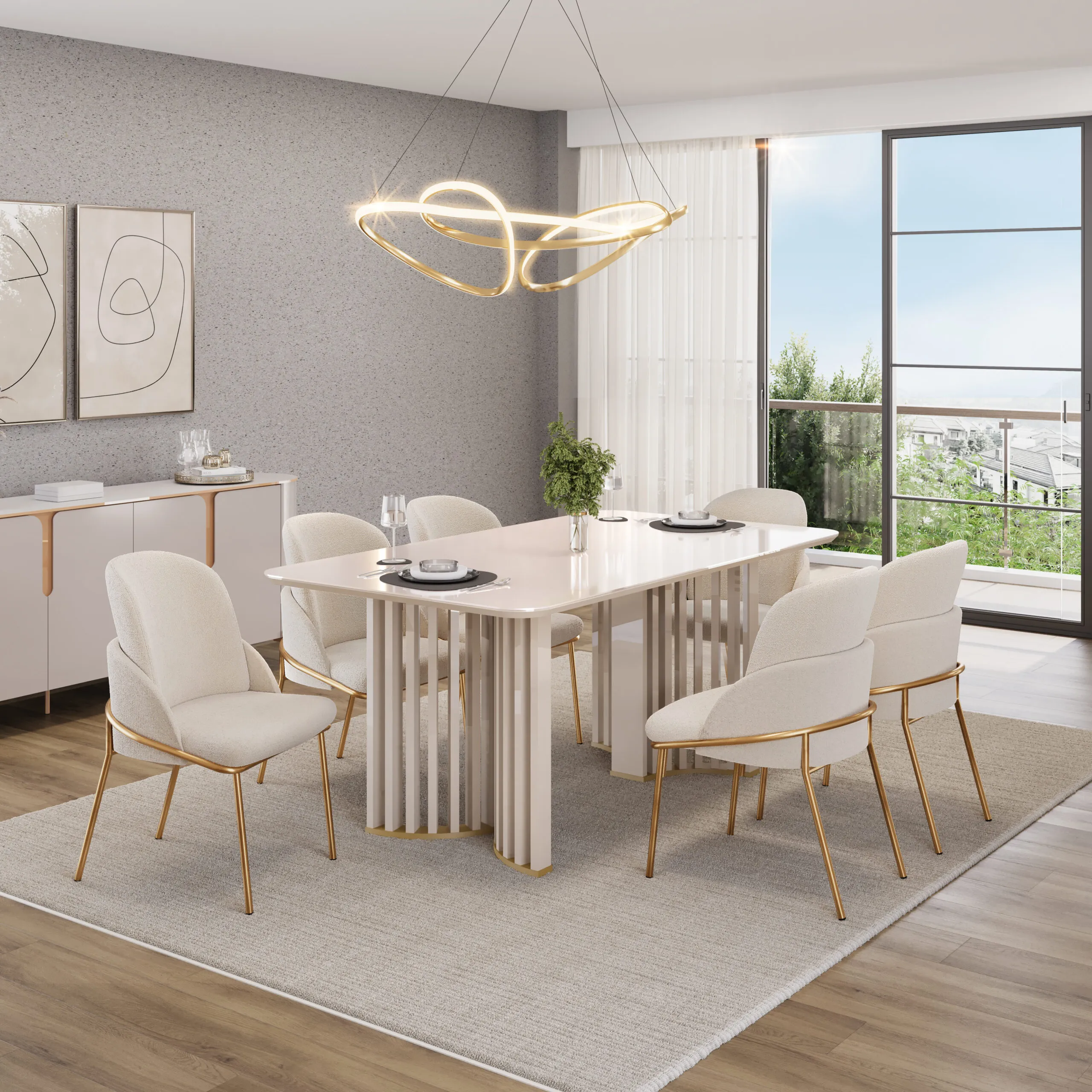 MESA LUMA - TAMPO CHANF. CURVO MAD/VD 1700X900X30 MM OFF WHITE/OFF WHITE - Image 5