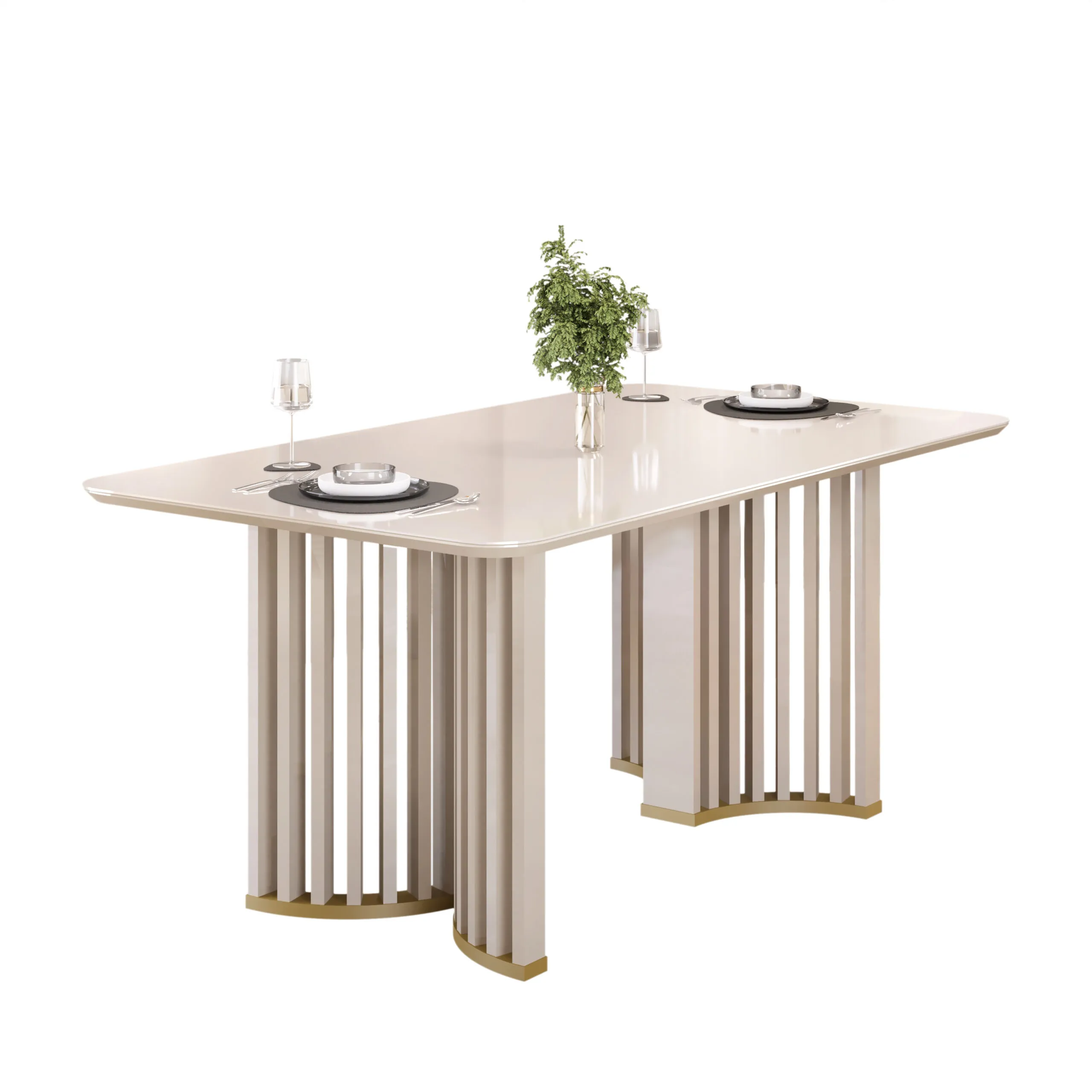 MESA LUMA - TAMPO CHANF. CURVO MAD/VD 1700X900X30 MM OFF WHITE/OFF WHITE