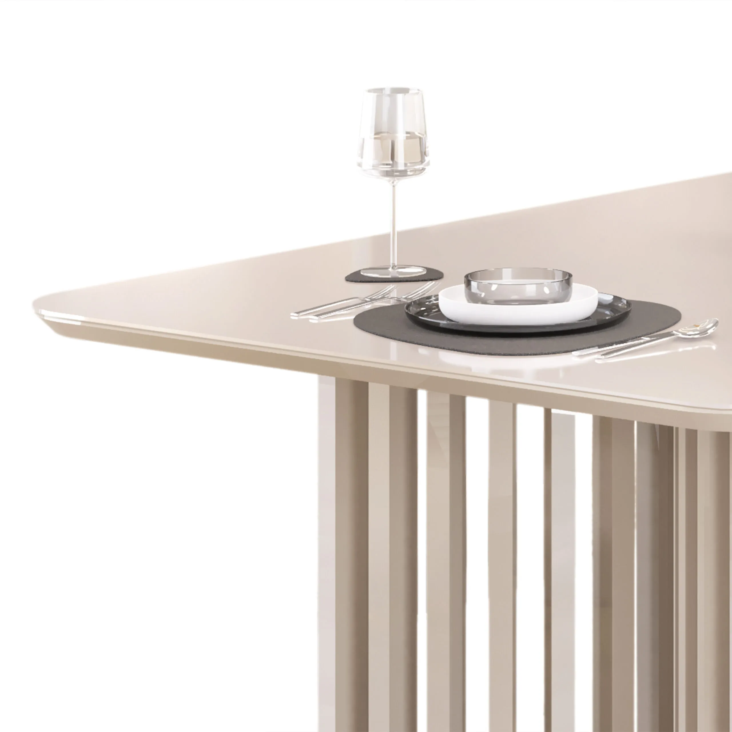 MESA LUMA - TAMPO CHANF. CURVO MAD/VD 1800X1000X30 MM OFF WHITE/OFF WHITE - Image 5