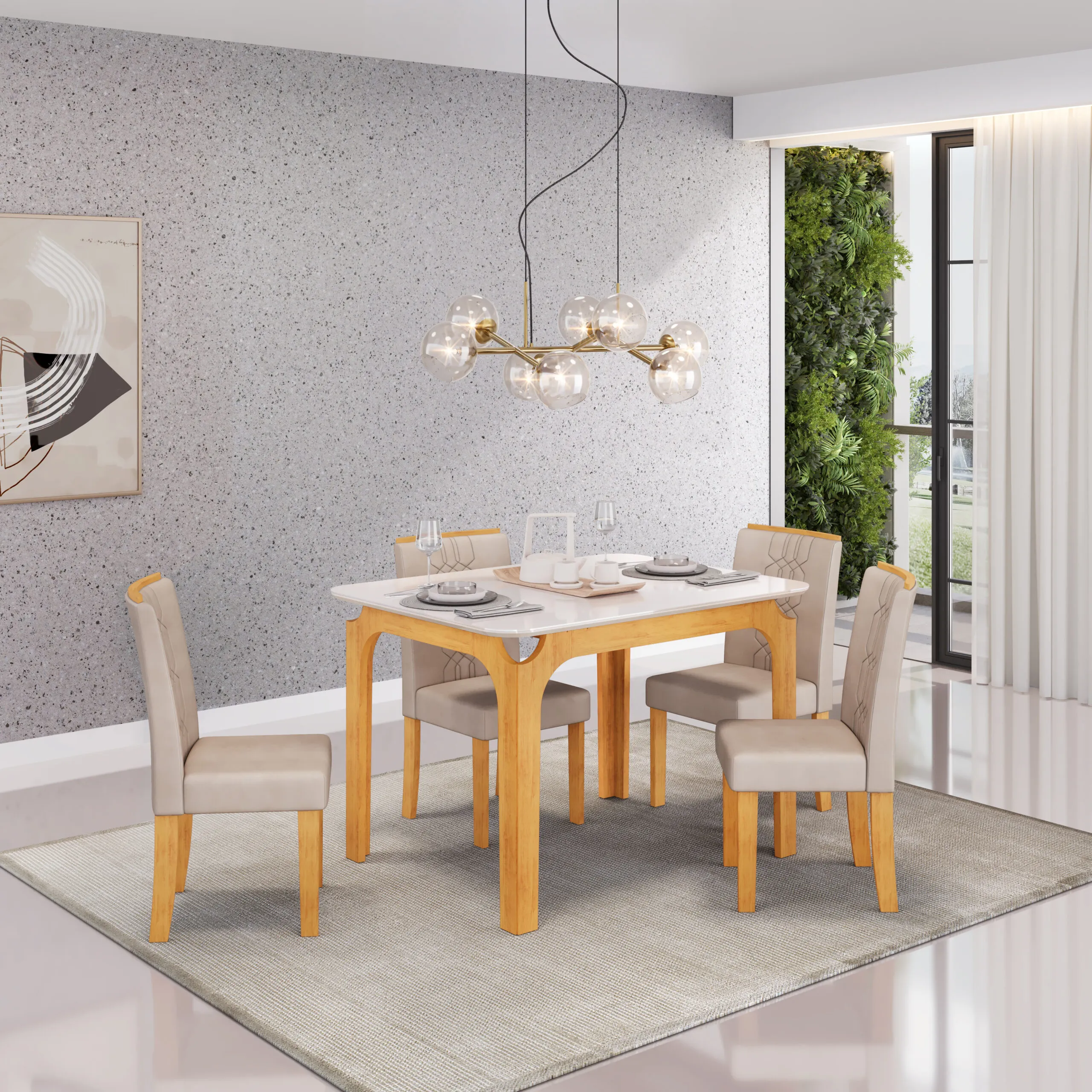 MESA MARINA - TAMPO CHANF. MAD/VD 1200X9000X22MM CEDRO/OFF WHITE