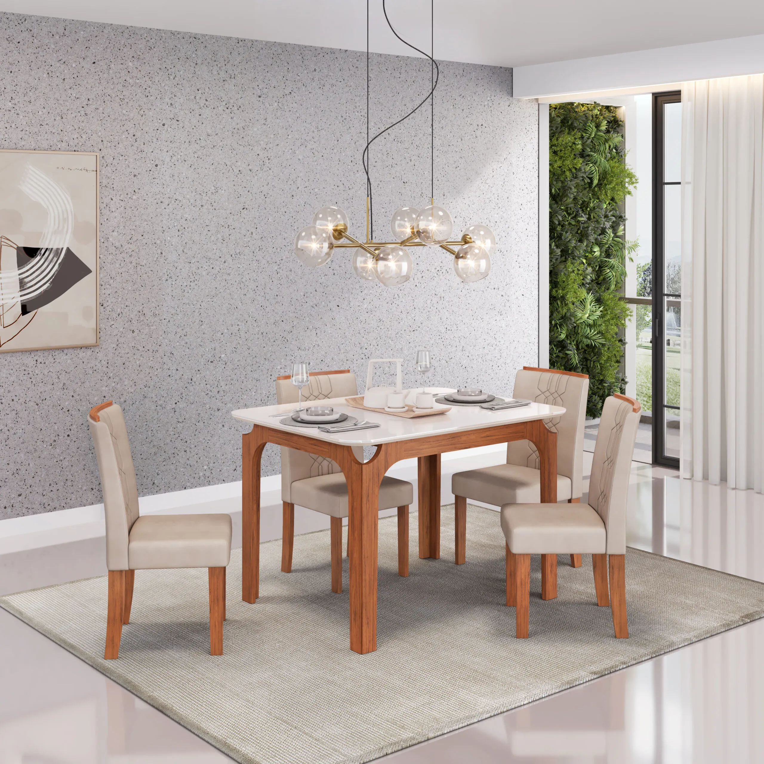 MESA MARINA - TAMPO CHANF. MAD/VD 1200X9000X22MM FREIJO/OFF WHITE