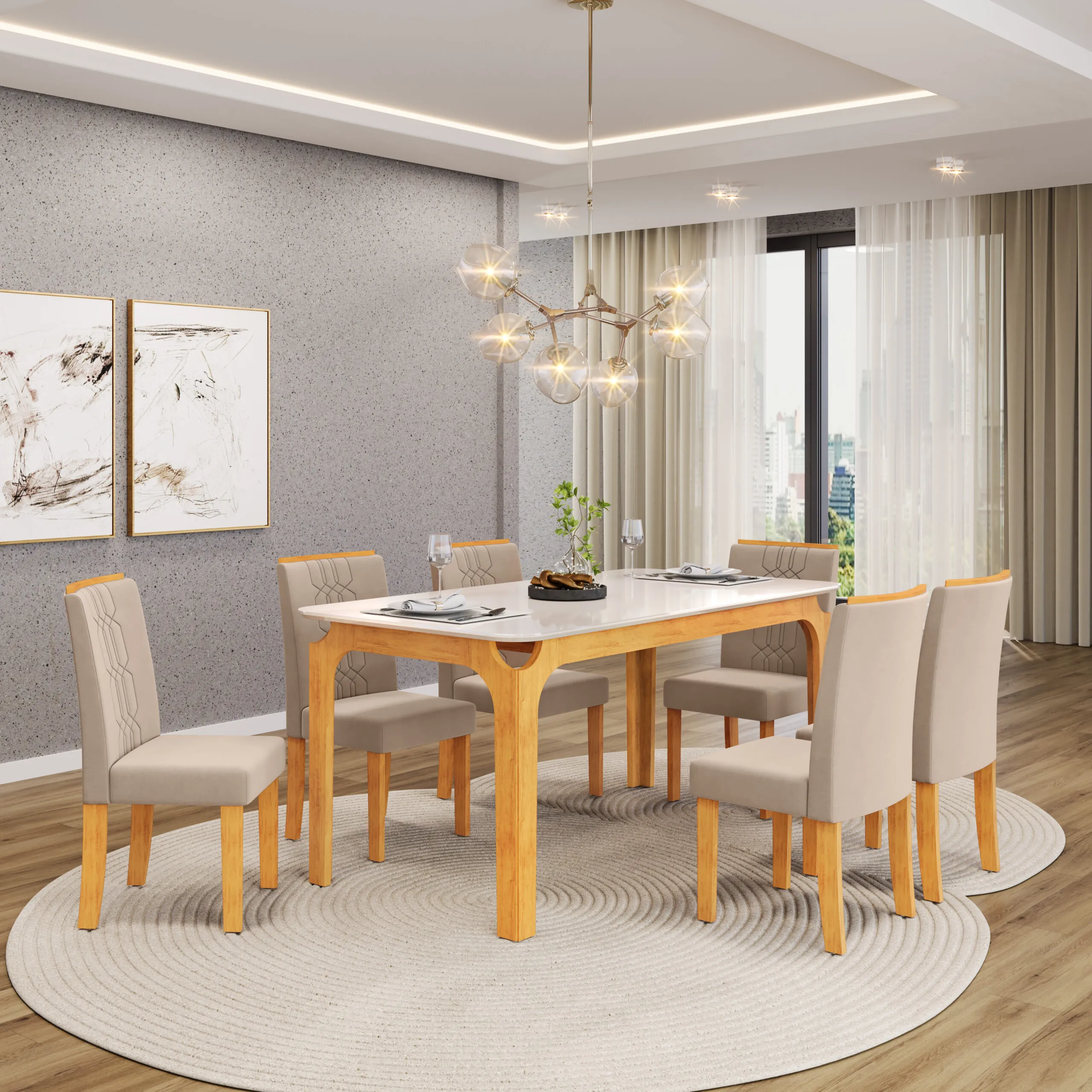 MESA MARINA - TAMPO CHANF. CURVO MAD/VD 1600X800X22MM CEDRO/OFF WHITE - Image 6