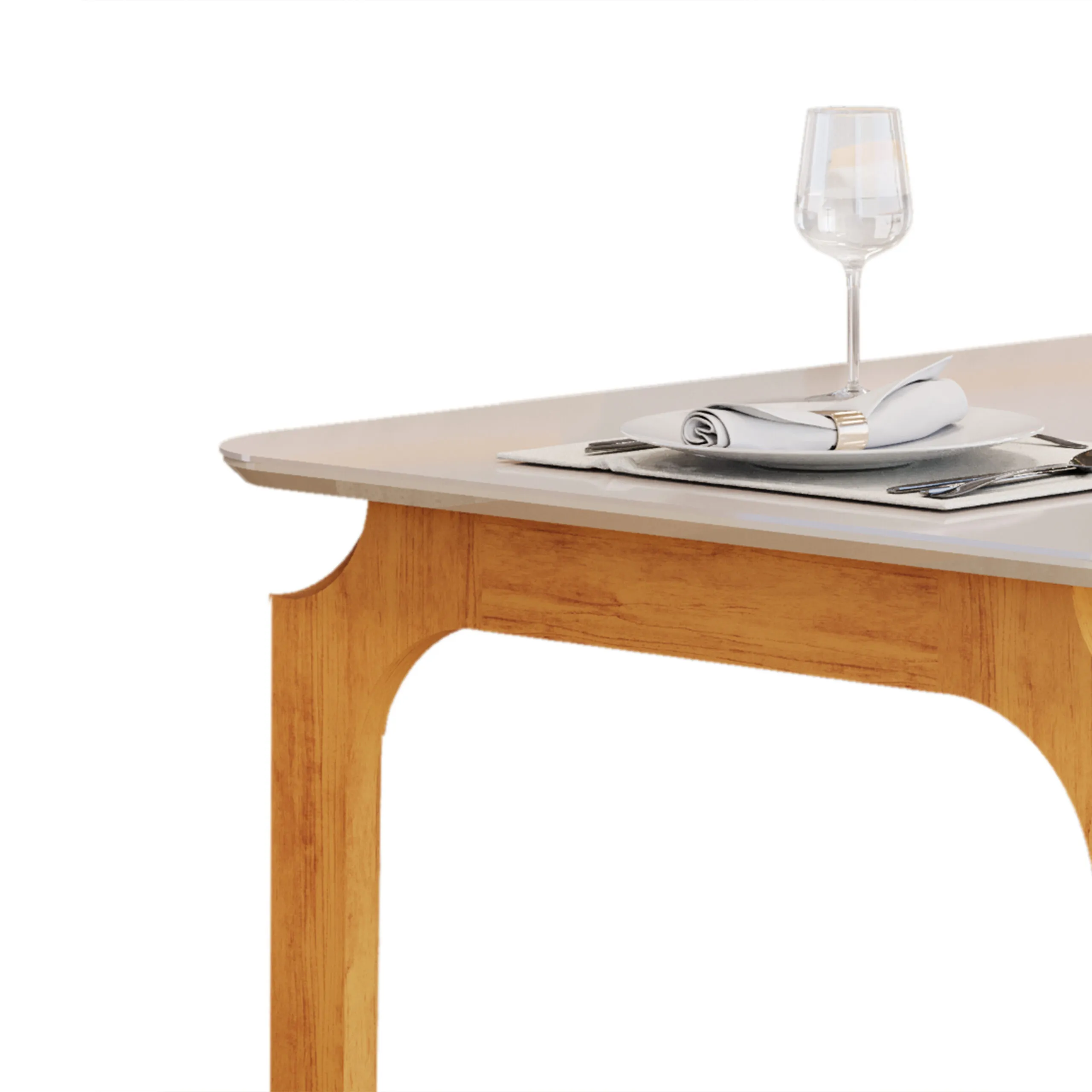 MESA MARINA - TAMPO CHANF. CURVO MAD/VD 1600X800X22MM CEDRO/OFF WHITE - Image 2