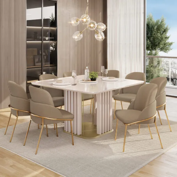 MESA MELISSA - TAMPO CHANF. MAD/VD 1360X1360X30 MM OFF WHITE/OFF WHITE - Image 2