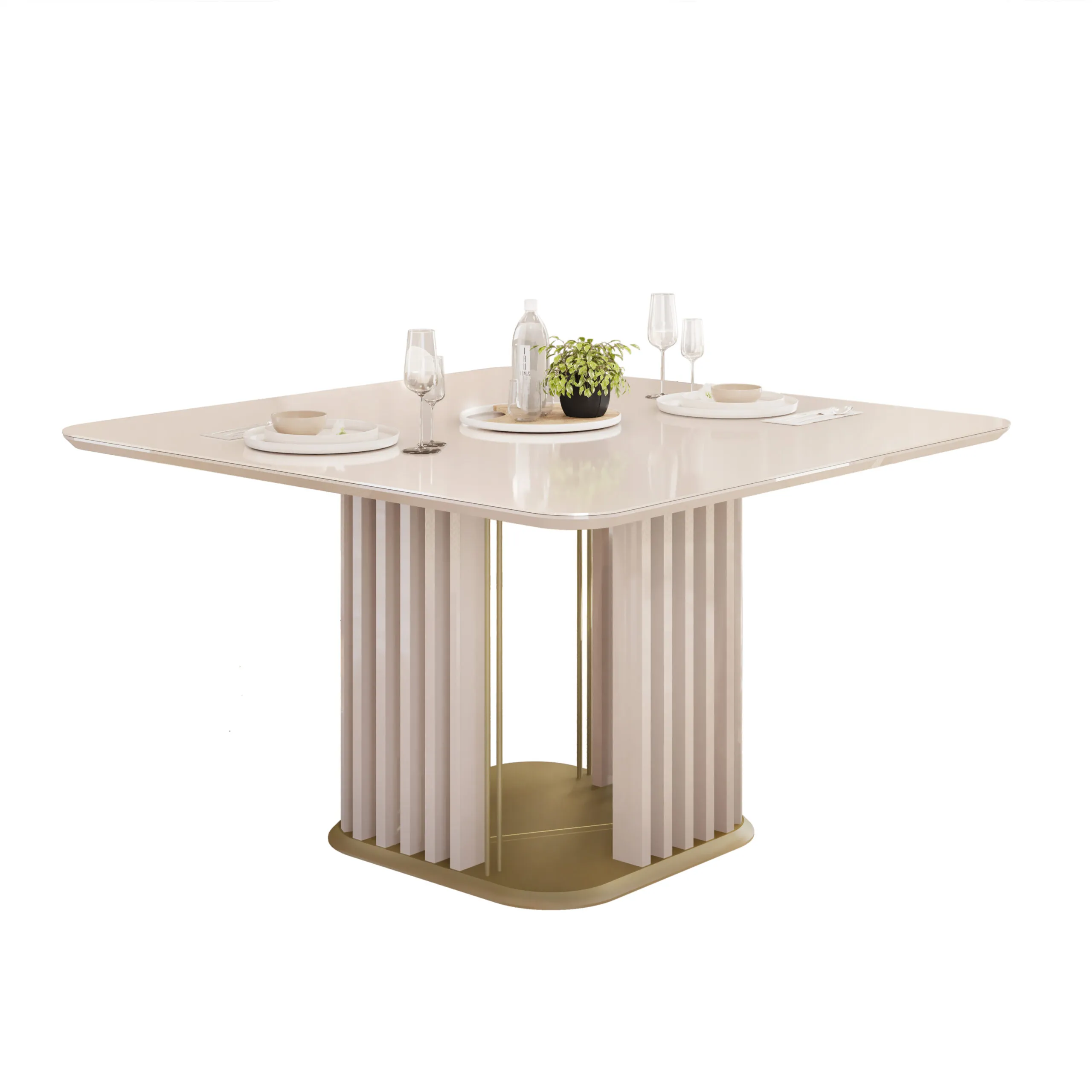 MESA MELISSA - TAMPO CHANF. MAD/VD 1360X1360X30 MM OFF WHITE/OFF WHITE - Image 3