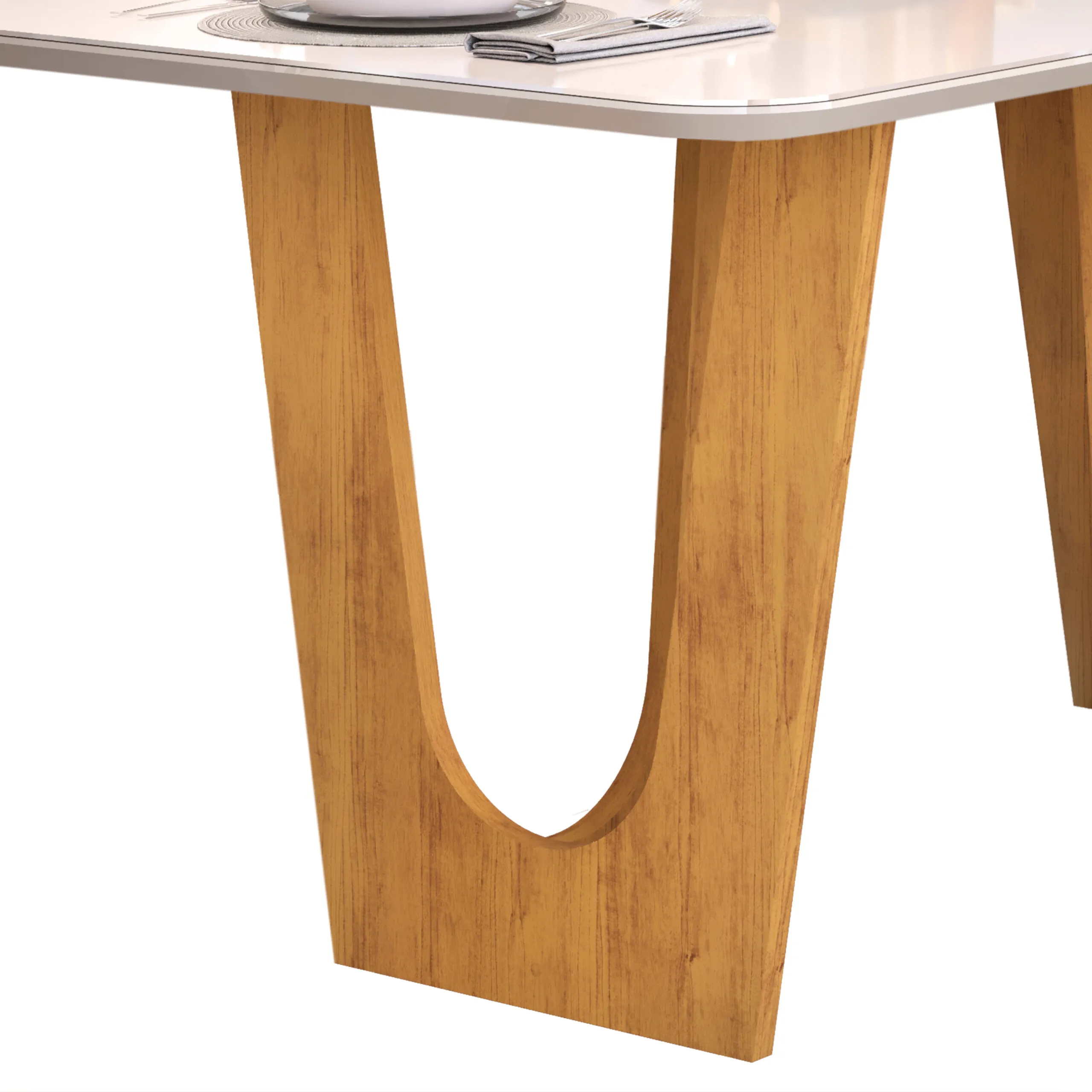 MESA NALA - TAMPO CHANF. MAD/VD 1700X900X30MM CEDRO/OFF WHITE - Image 4