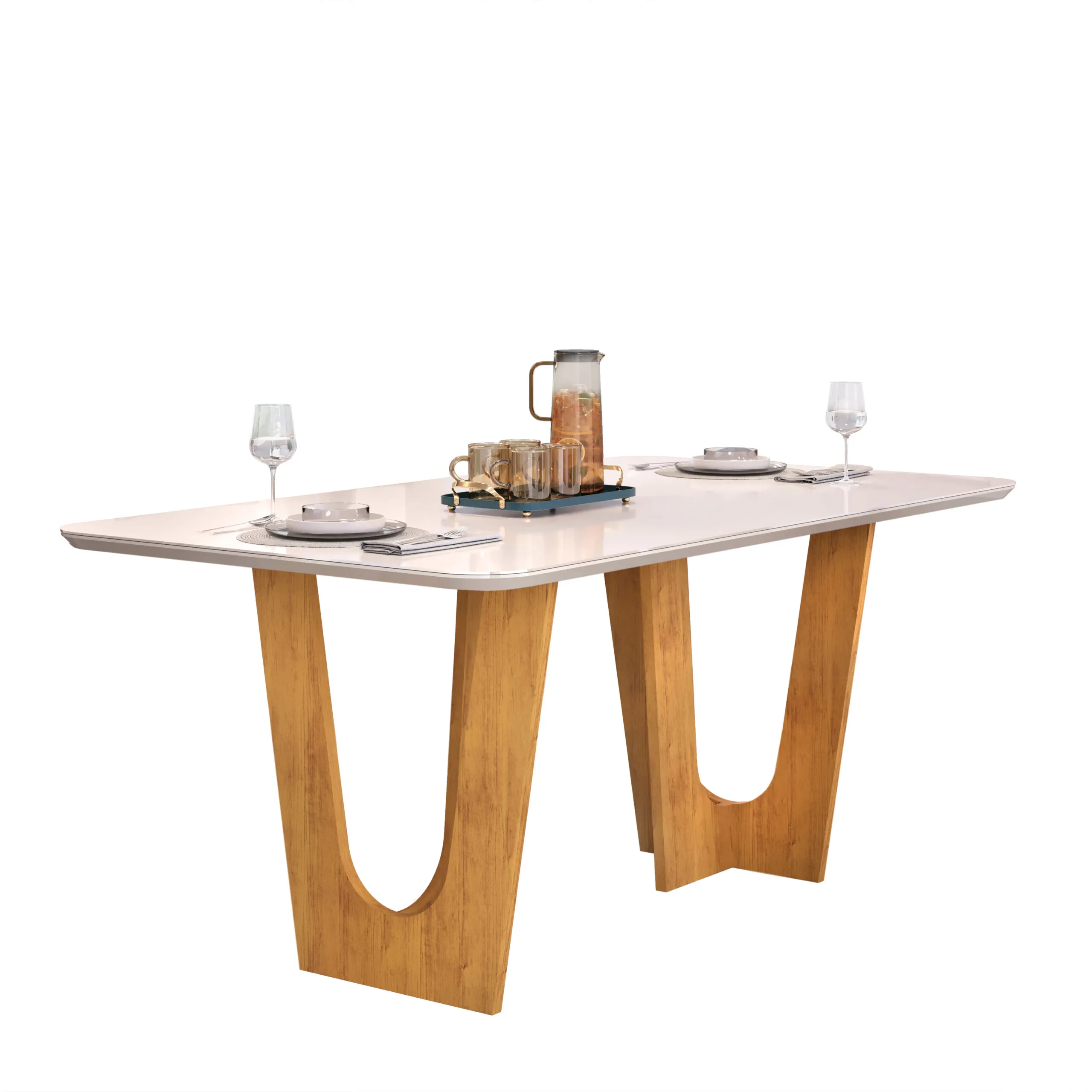 MESA NALA - TAMPO CHANF. MAD/VD 1700X900X30MM CEDRO/OFF WHITE - Image 2