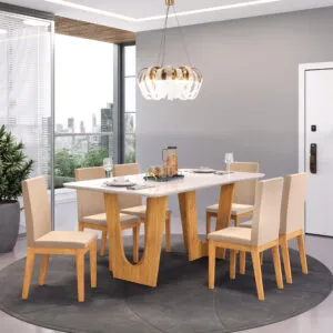 MESA NALA - TAMPO CHANF. MAD/VD 1700X900X30MM CEDRO/OFF WHITE