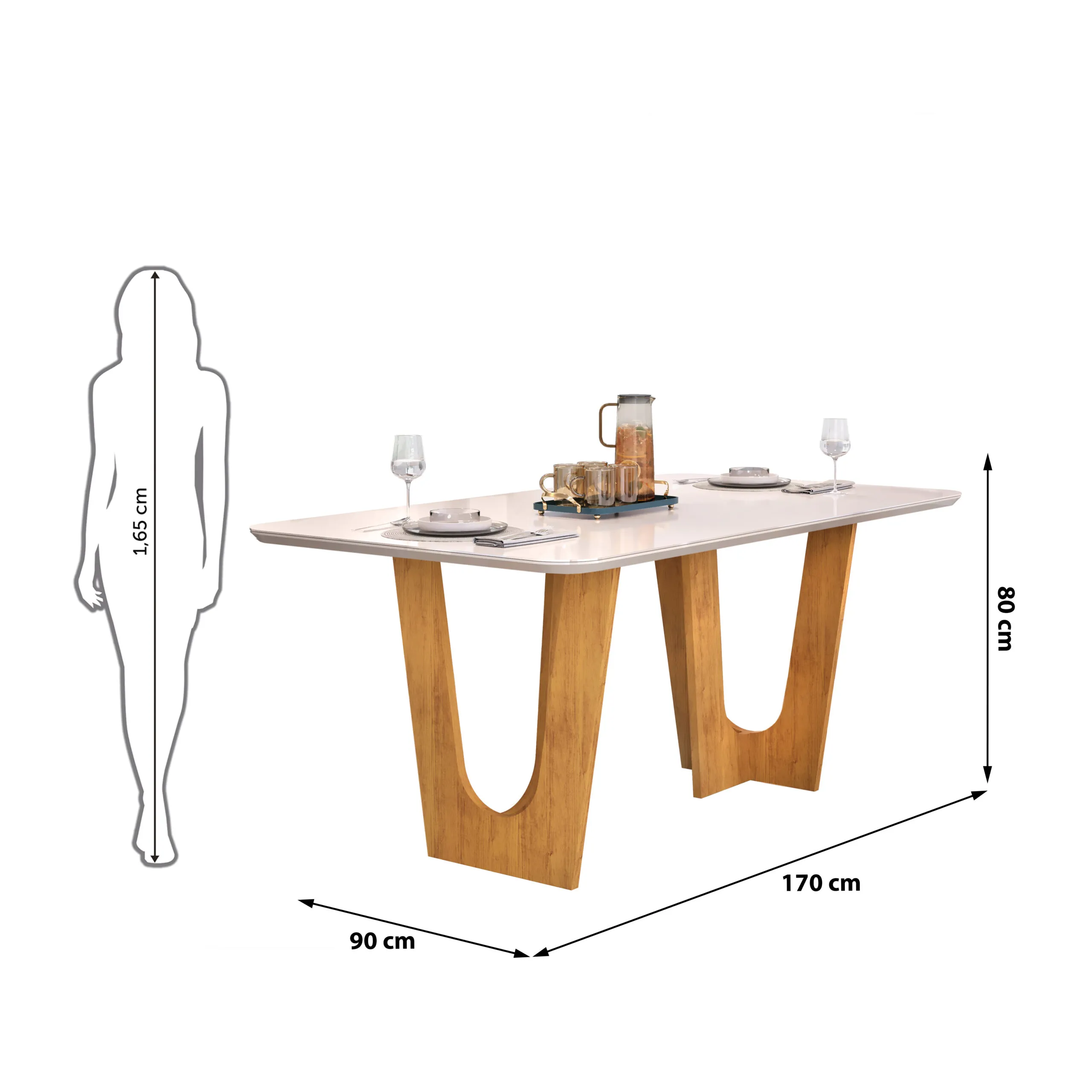 MESA NALA - TAMPO CHANF. MAD/VD 1700X900X30MM CEDRO/OFF WHITE - Image 6