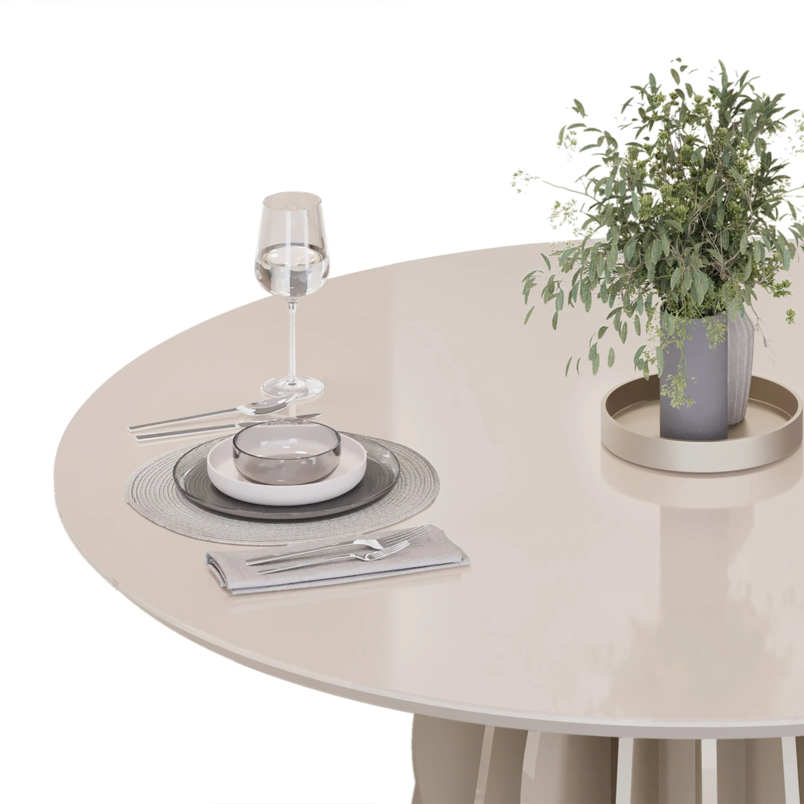 MESA TOKYO - TAMPO CHANF. REDONDO MAD/VD 1360X1360X30 MM OFF WHITE/OFF WHITE - Image 2