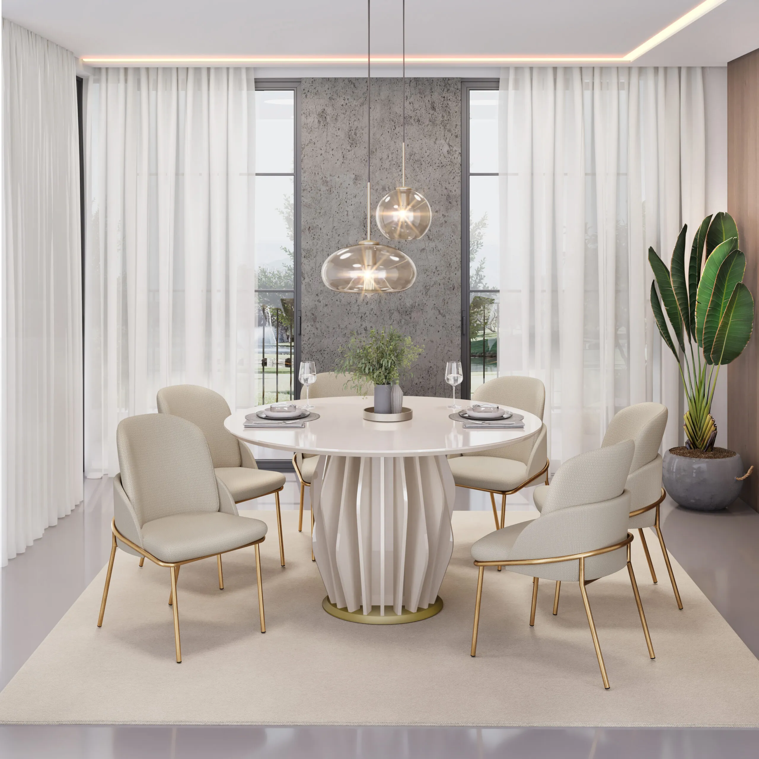 MESA TOKYO - TAMPO CHANF. REDONDO MAD/VD 1360X1360X30 MM OFF WHITE/OFF WHITE - Image 6