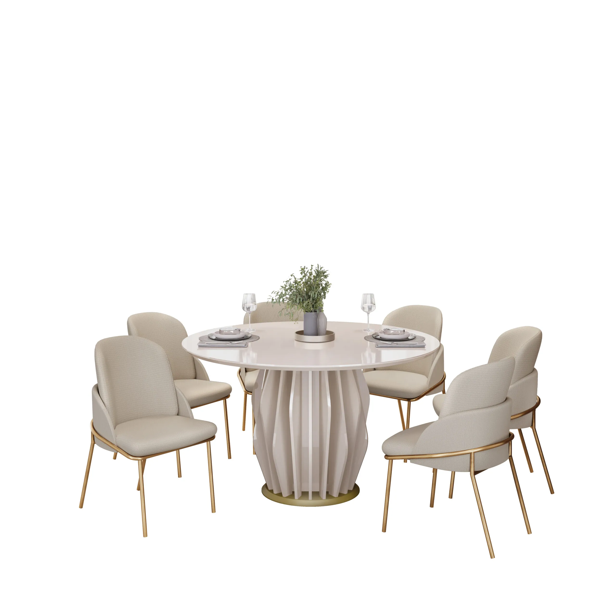 MESA TOKYO - TAMPO CHANF. REDONDO MAD/VD 1360X1360X30 MM OFF WHITE/OFF WHITE - Image 5