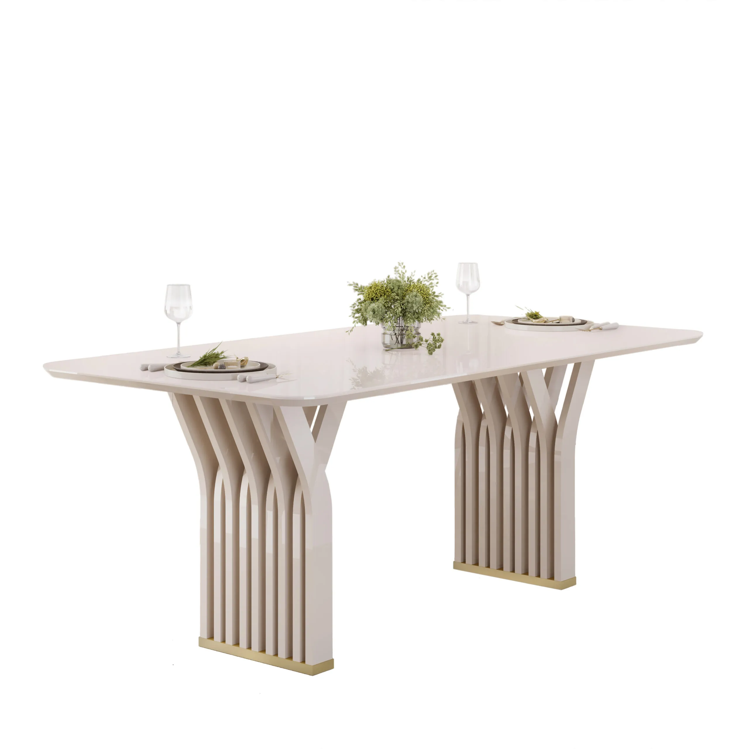 MESA YARA - TAMPO CHANF. CURVO MAD/VD 1700X900X30 MM OFF WHITE/OFF WHITE