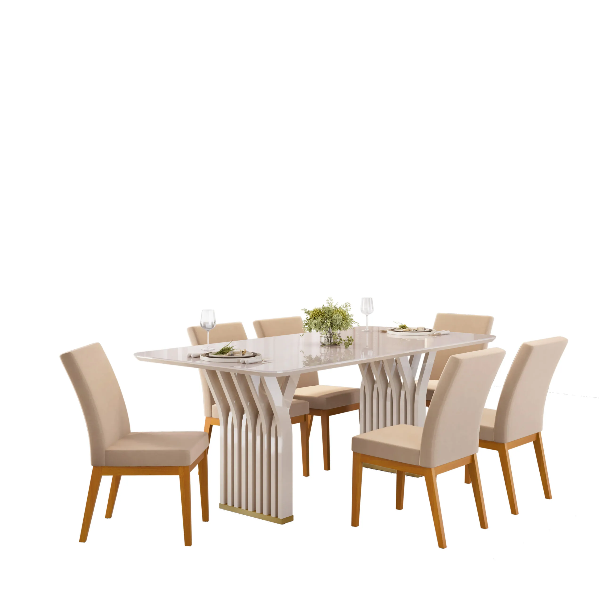 MESA YARA - TAMPO CHANF. CURVO MAD/VD 1800X1000X30 MM OFF WHITE/OFF WHITE - Image 6