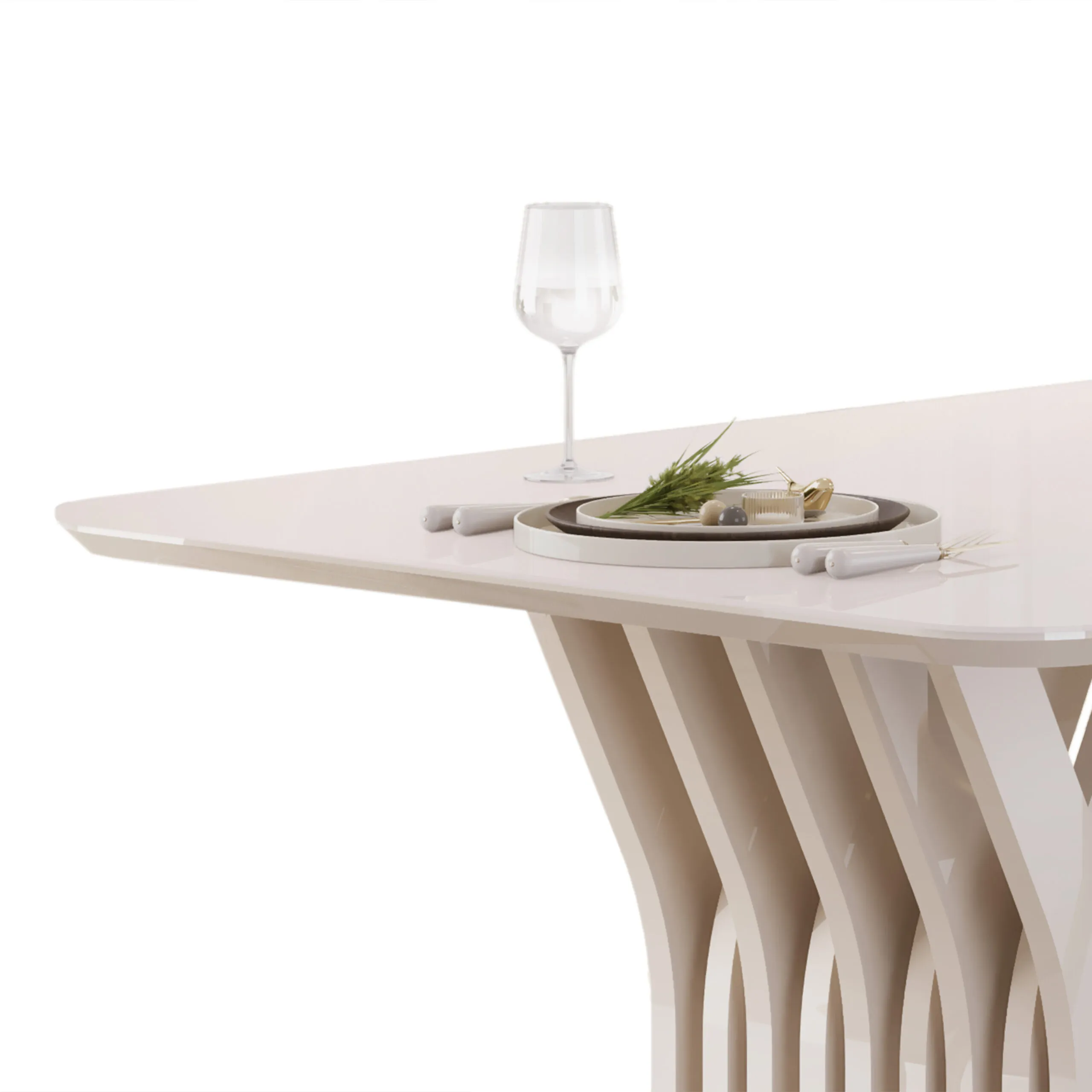 MESA YARA - TAMPO CHANF. CURVO MAD/VD 1800X1000X30 MM OFF WHITE/OFF WHITE - Image 4