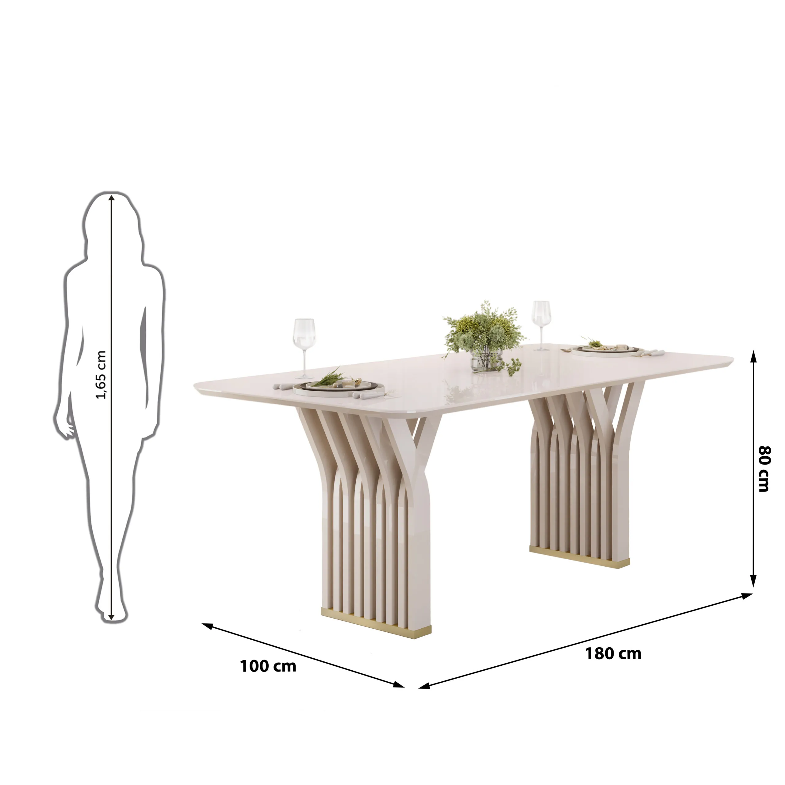 MESA YARA - TAMPO CHANF. CURVO MAD/VD 1800X1000X30 MM OFF WHITE/OFF WHITE - Image 5