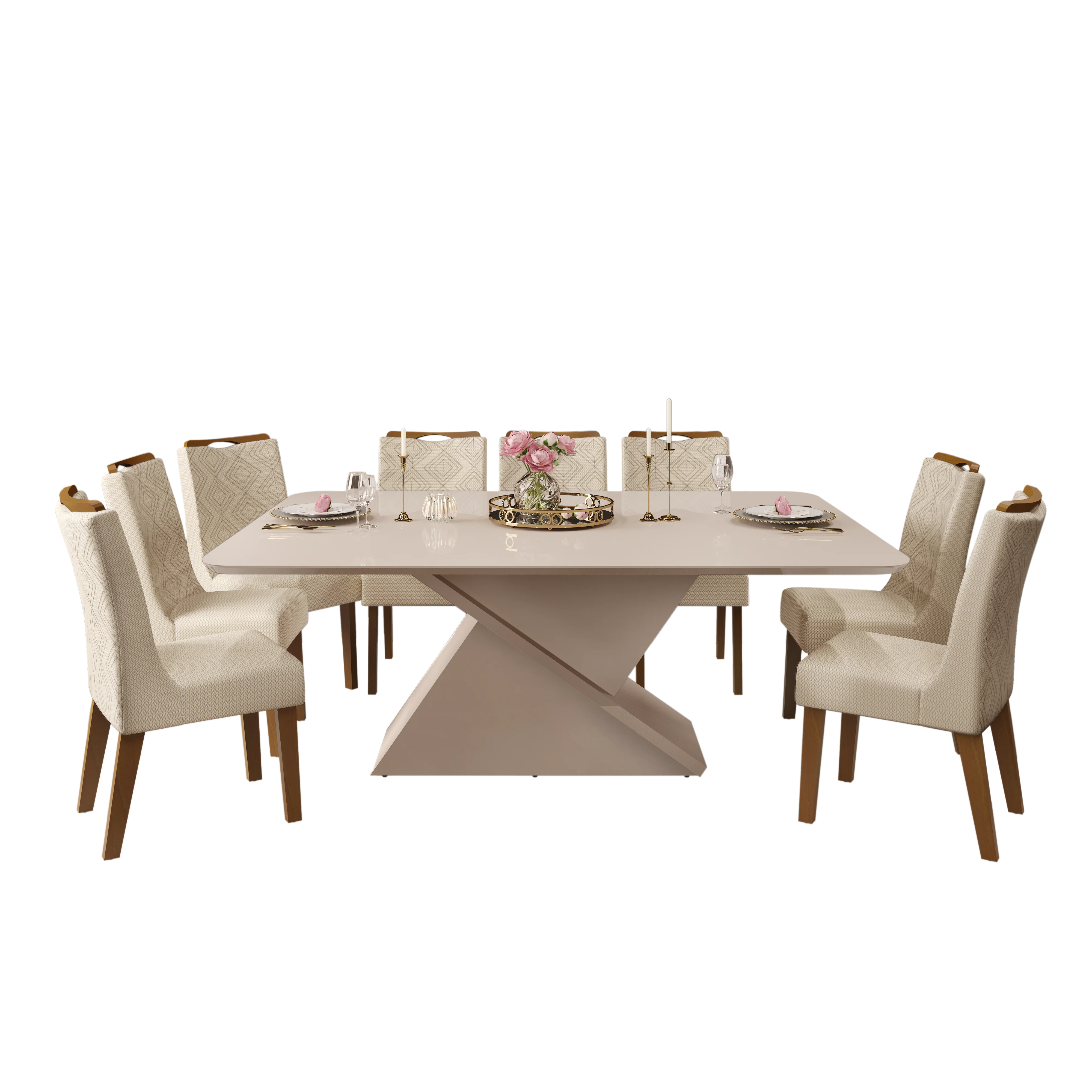 MESA ZAFIRA - TAMPO CHANF. CURVO MAD/VD 2000X1000X30 MM OFF WHITE/OFF WHITE - Image 7