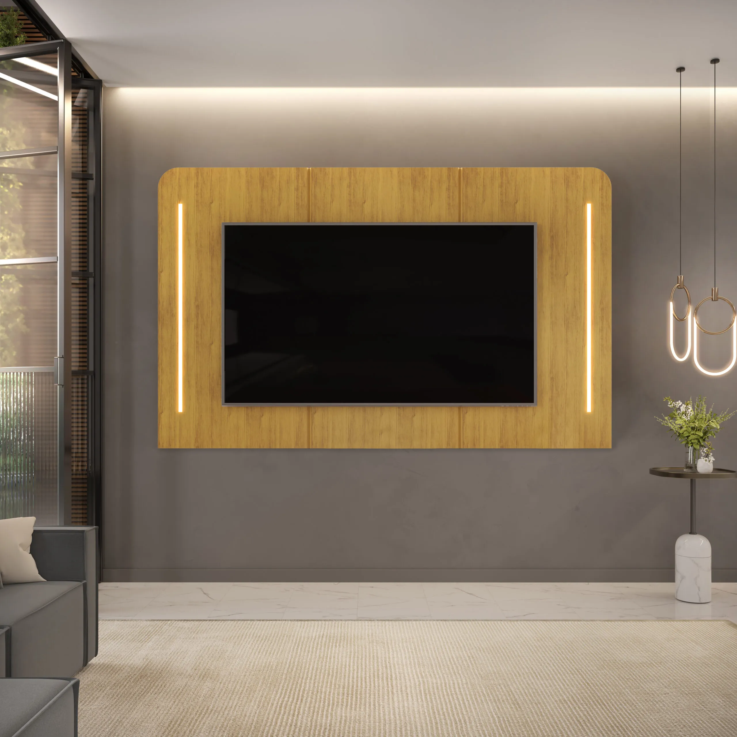 PAINEL ATLAS 218cm CEDRO/QUARTZO 100% MDF